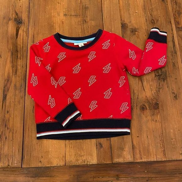 Colorful Planet Red Lightning Bolt Sweatshirt Unisex Size 2T - Picture 10 of 11